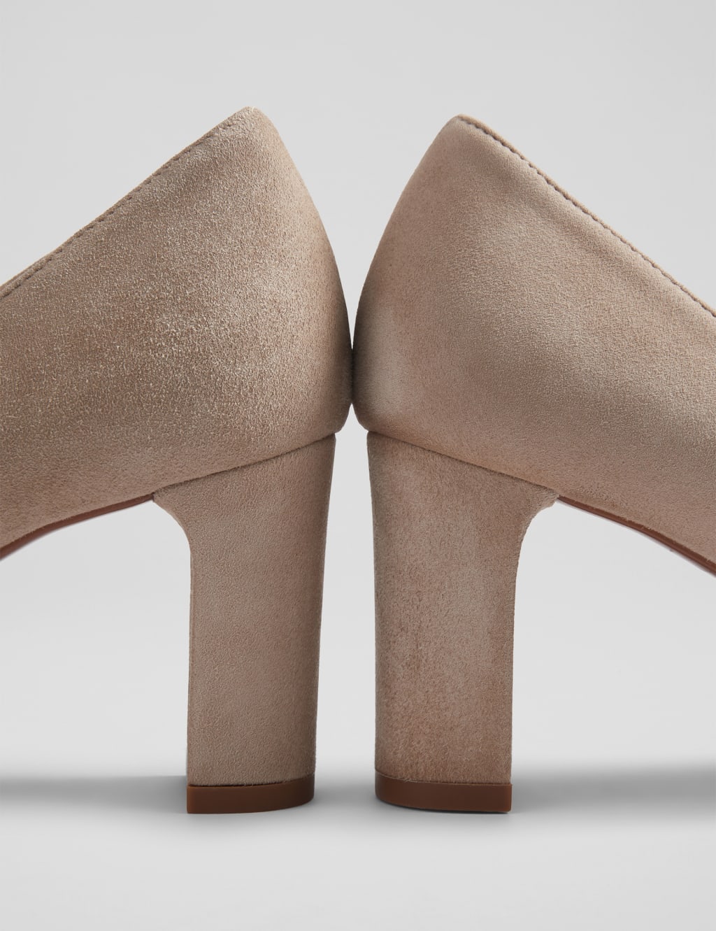 Suede Block Heel Court Shoes 3 of 4