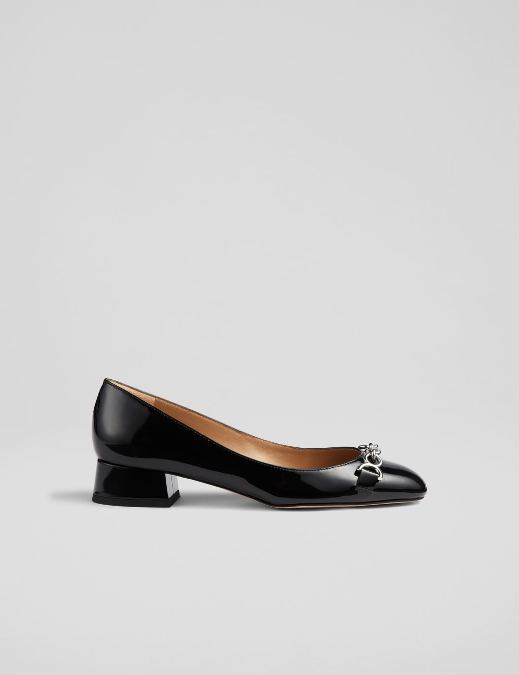 Leather Patent Block Heel Pumps 1 of 4