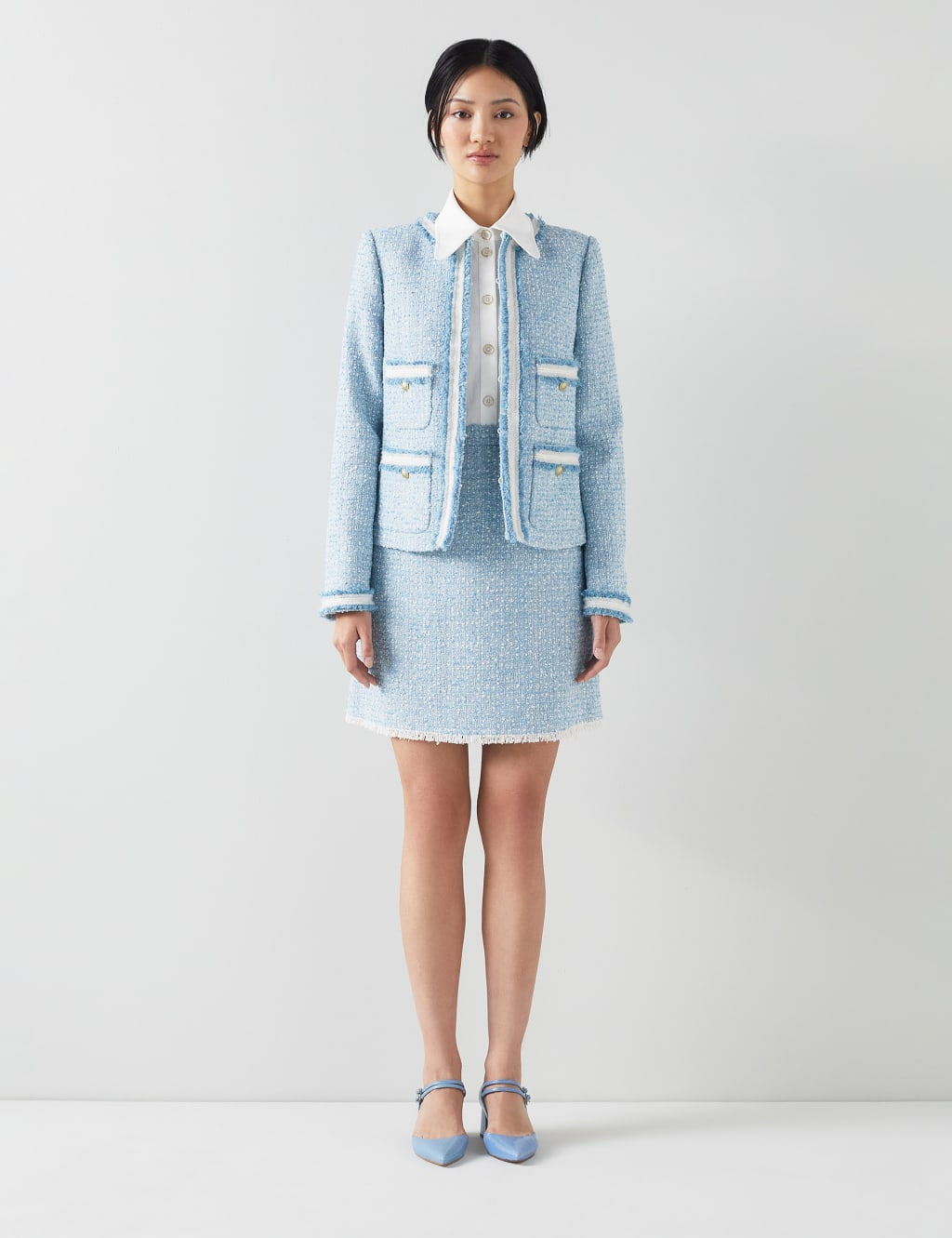 Tweed Collarless Jacket LK BENNETT M S