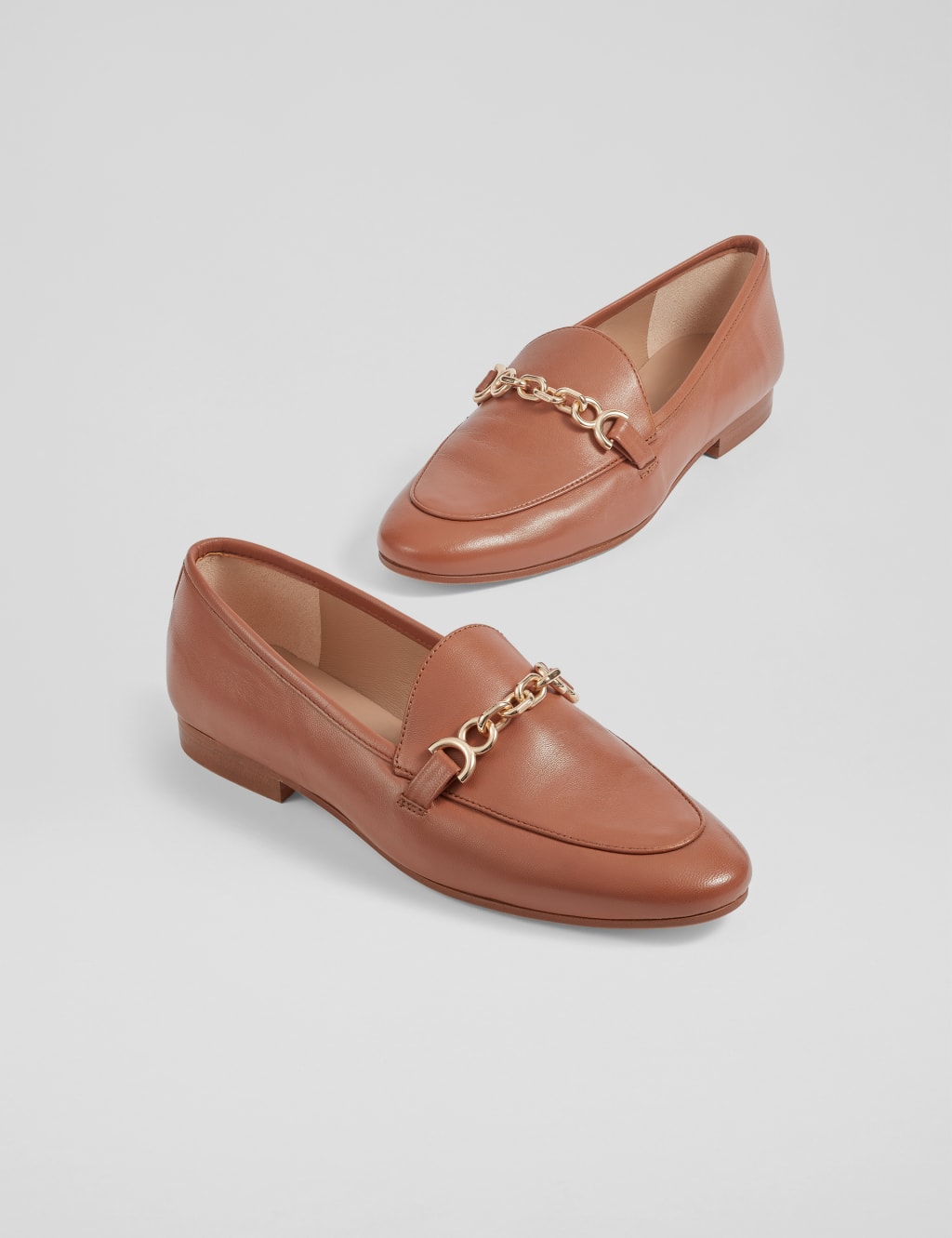Leather Chain Detail Flat Loafers 2 of 4