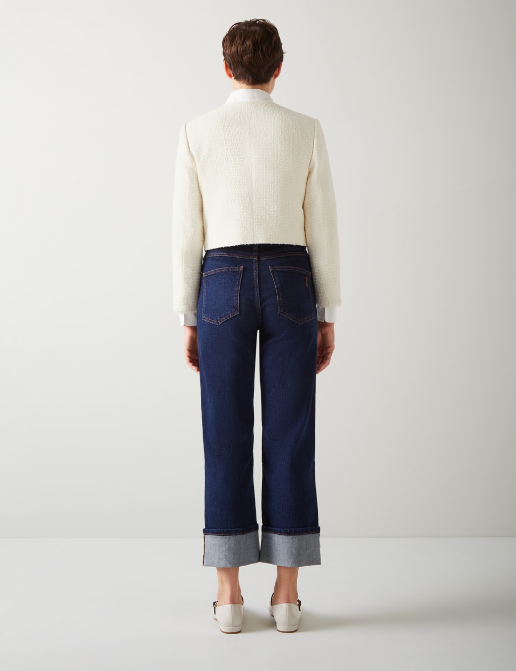 Tweed Collarless Cropped Jacket 4 of 4