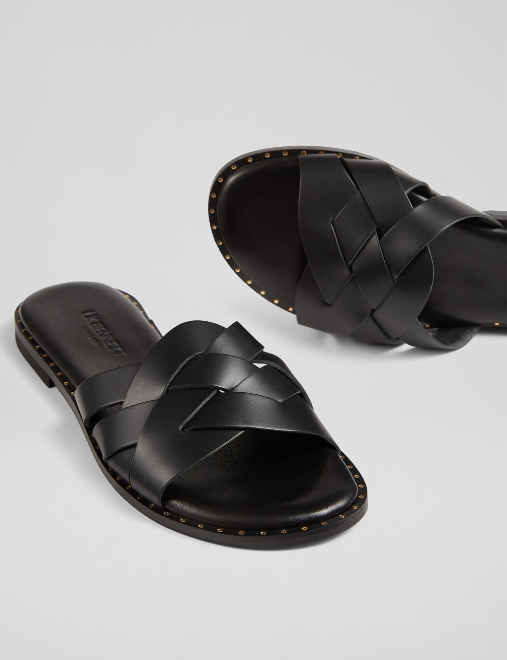 Leather Plaited Sliders 3 of 4