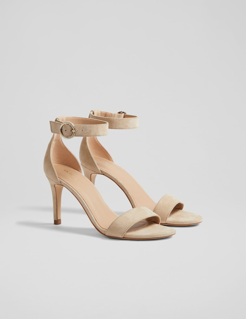 Suede Buckle Ankle Strap Stiletto Heel Sandals 2 of 4