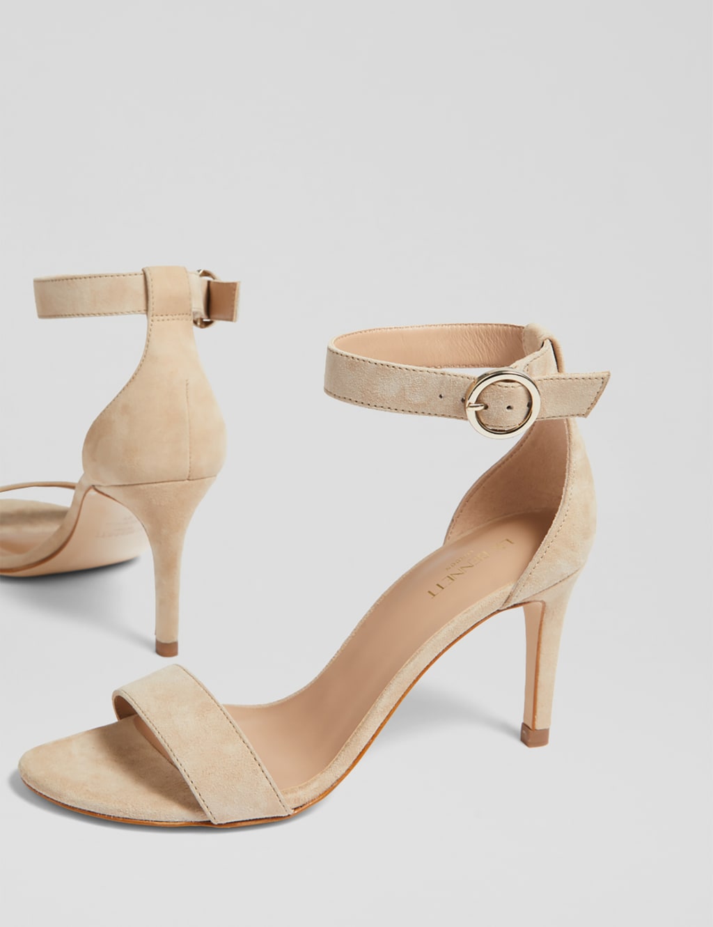 Suede Buckle Ankle Strap Stiletto Heel Sandals 3 of 4
