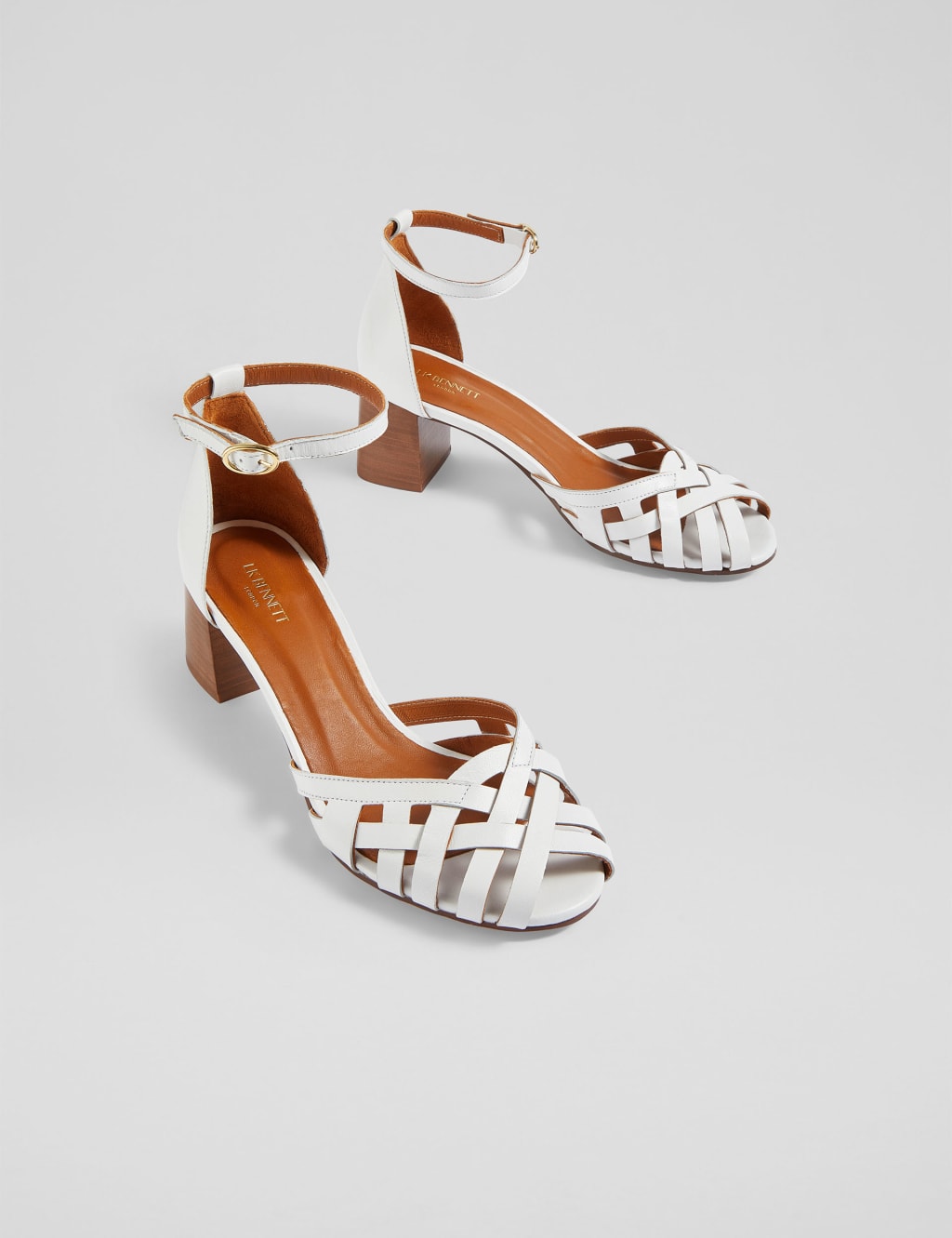 Leather Ankle Strap Block Heel Sandals 3 of 4