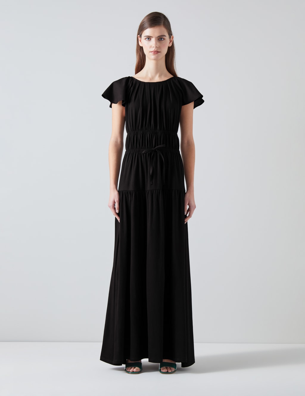 Cotton Blend Maxi Tiered Dress 1 of 4