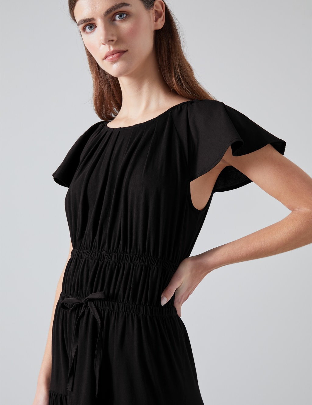 Cotton Blend Maxi Tiered Dress 3 of 4