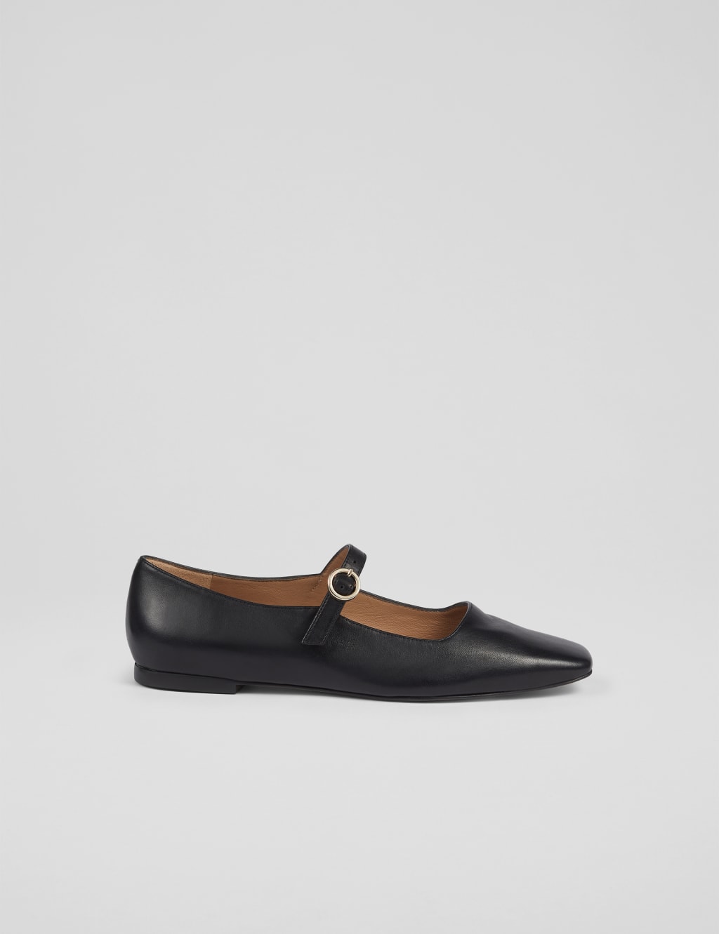 Leather Strappy Square Toe Mary Jane Shoes 1 of 4