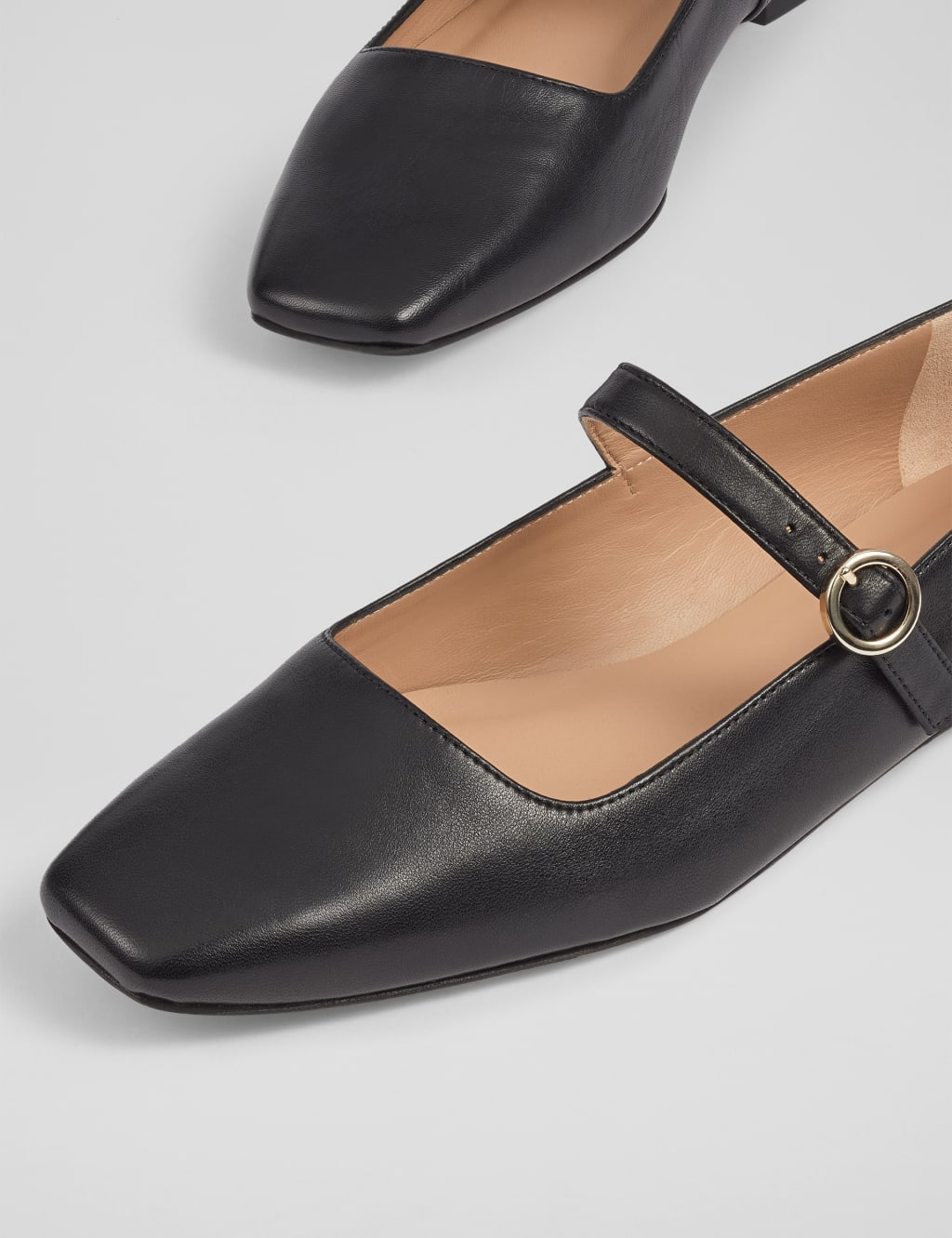 Leather Strappy Square Toe Mary Jane Shoes 3 of 4
