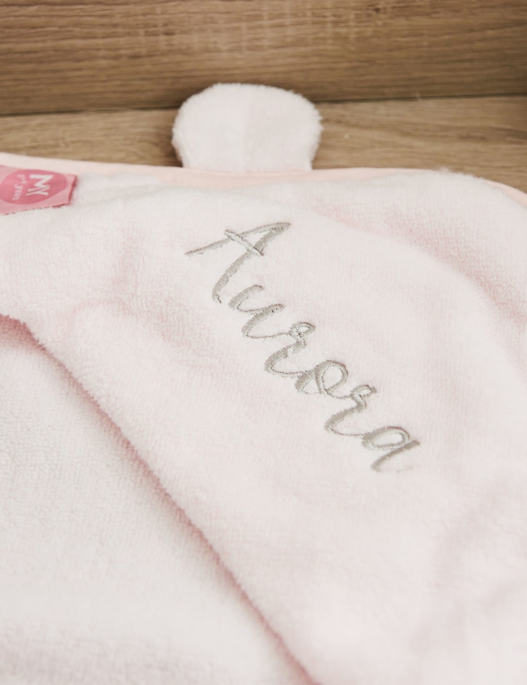 Personalised Light Pink Hooded Towel 2 of 3