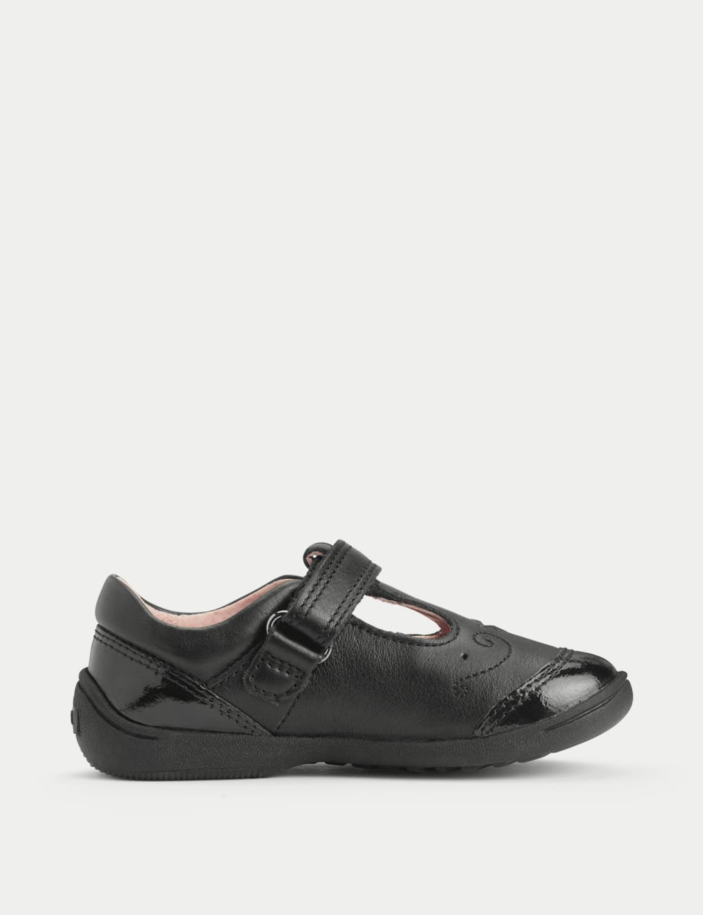 Kids' Leather Riptape School Shoes (6 Small-10½ Small) 4 of 6