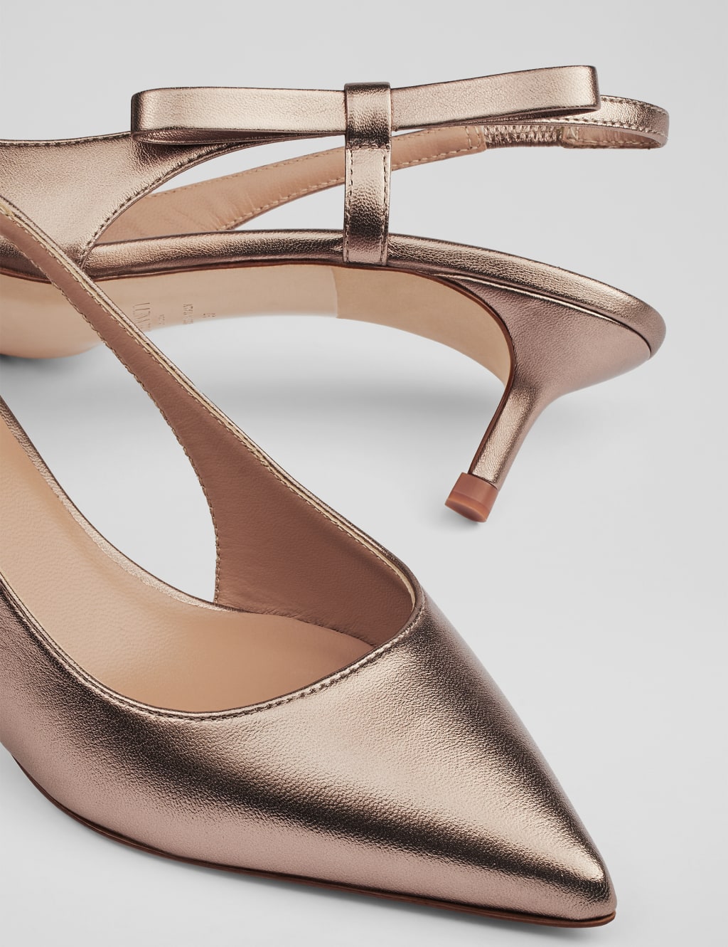Metallic kitten heel pumps shop