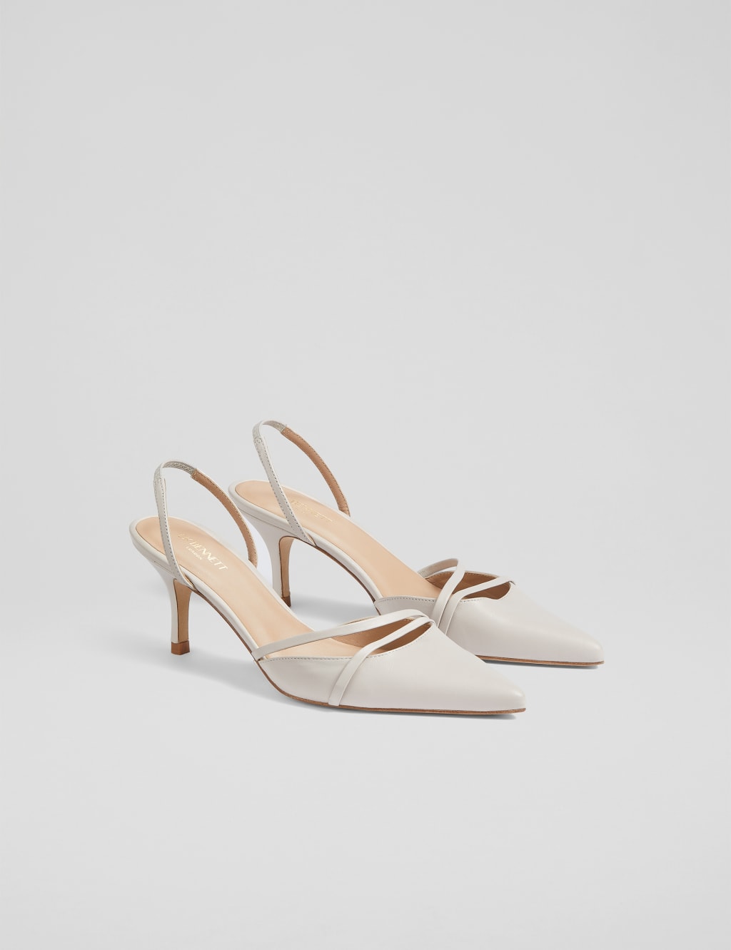 Leather Kitten Heel Pointed Slingback Shoes LK BENNETT M S