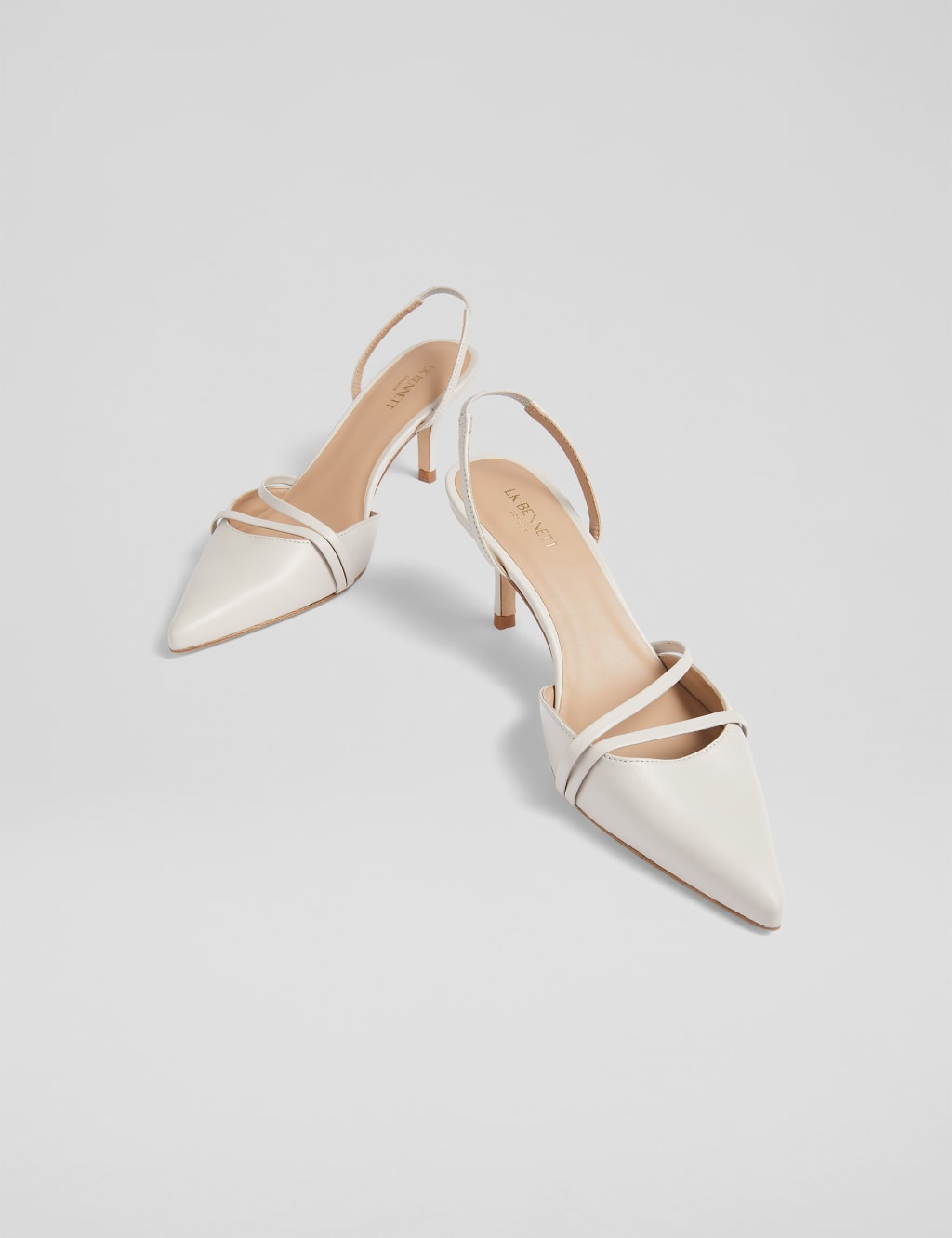 Leather Kitten Heel Pointed Slingback Shoes LK BENNETT M S
