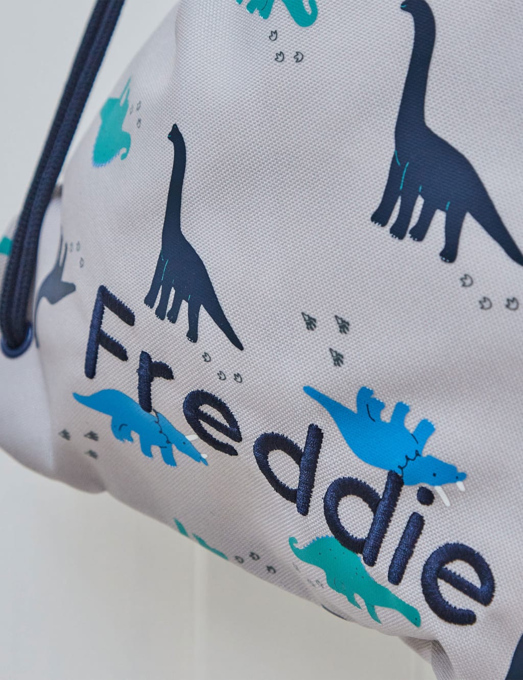 Grey Dinosaur Print Drawstring Bag 3 of 5