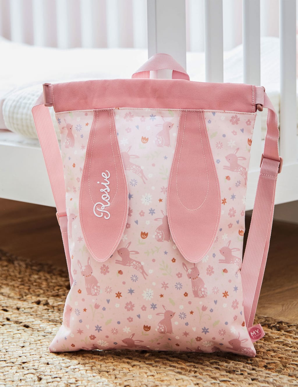 Personalised Pink Bunny Drawstring Bag 2 of 4
