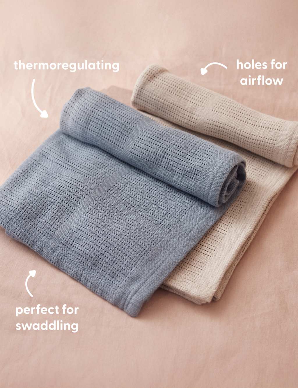 Cotton Blend Cellular Blanket 3 of 4