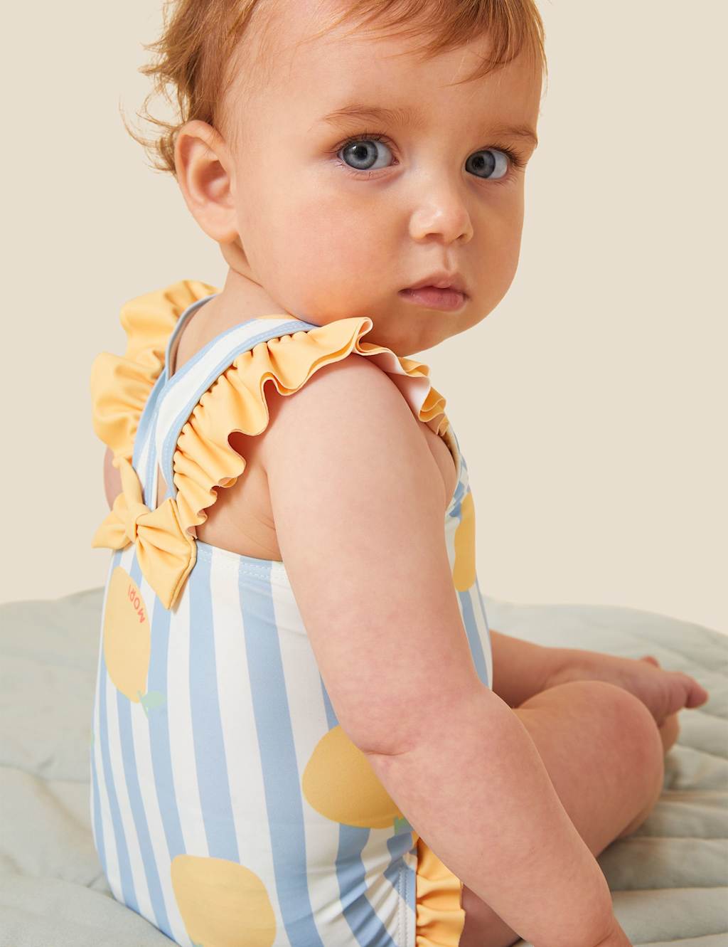 Lemon Striped Swimsuit (0-5 Yrs) 3 of 5