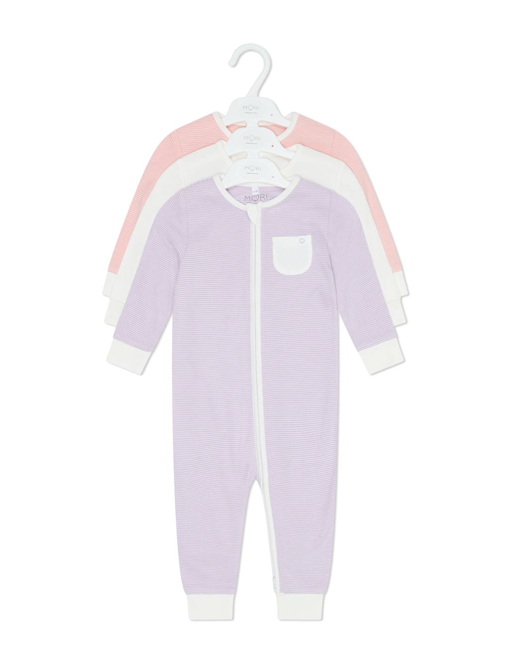 3pk Cotton Blend Sleepsuits (0-24 Mths) 2 of 8