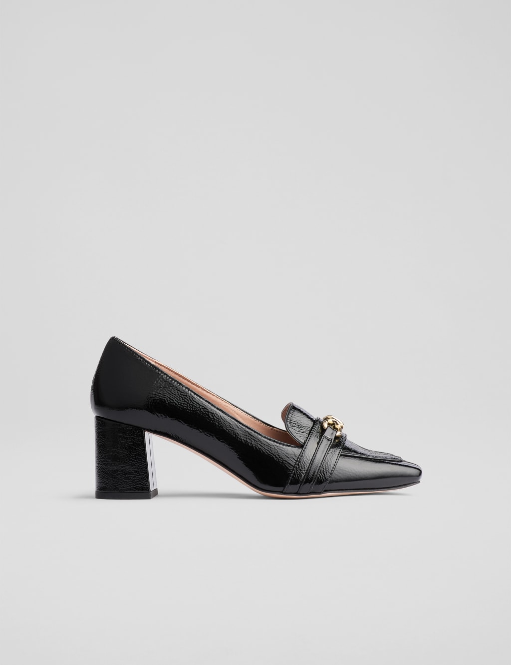 Mid heel loafers black top