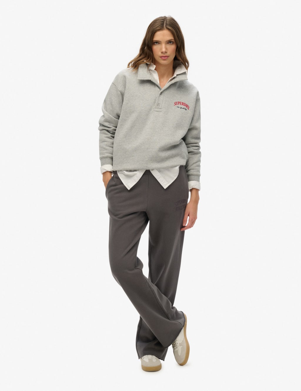 Pure Cotton Embroidered Wide Leg Joggers 4 of 7
