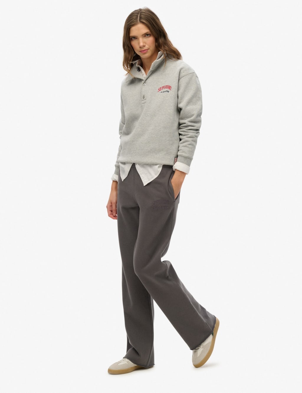 Pure Cotton Embroidered Wide Leg Joggers 6 of 7