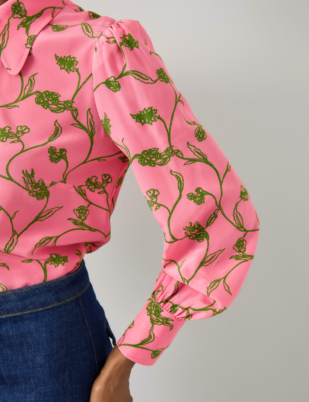 Pure Silk Floral Blouse 4 of 4
