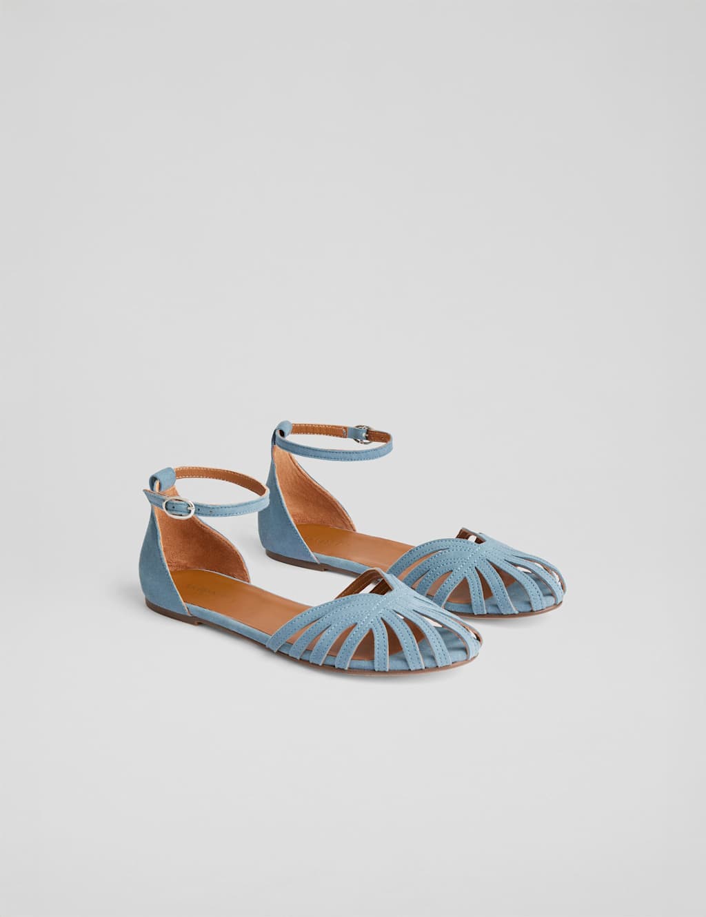 Suede Plaited Ankle Strap Flat Sandals 2 of 4