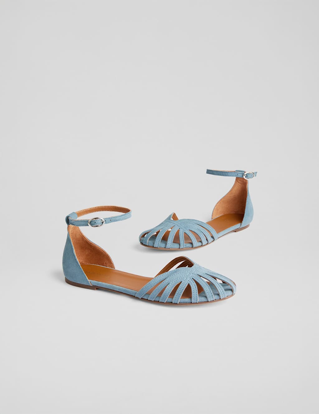 Suede Plaited Ankle Strap Flat Sandals 3 of 4