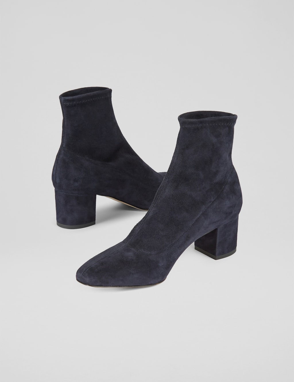 Suede Block Heel Square Toe Ankle Boots 2 of 4