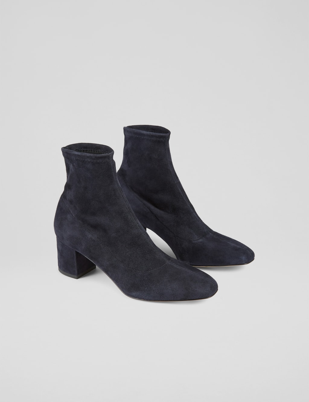 Suede Block Heel Square Toe Ankle Boots 3 of 4