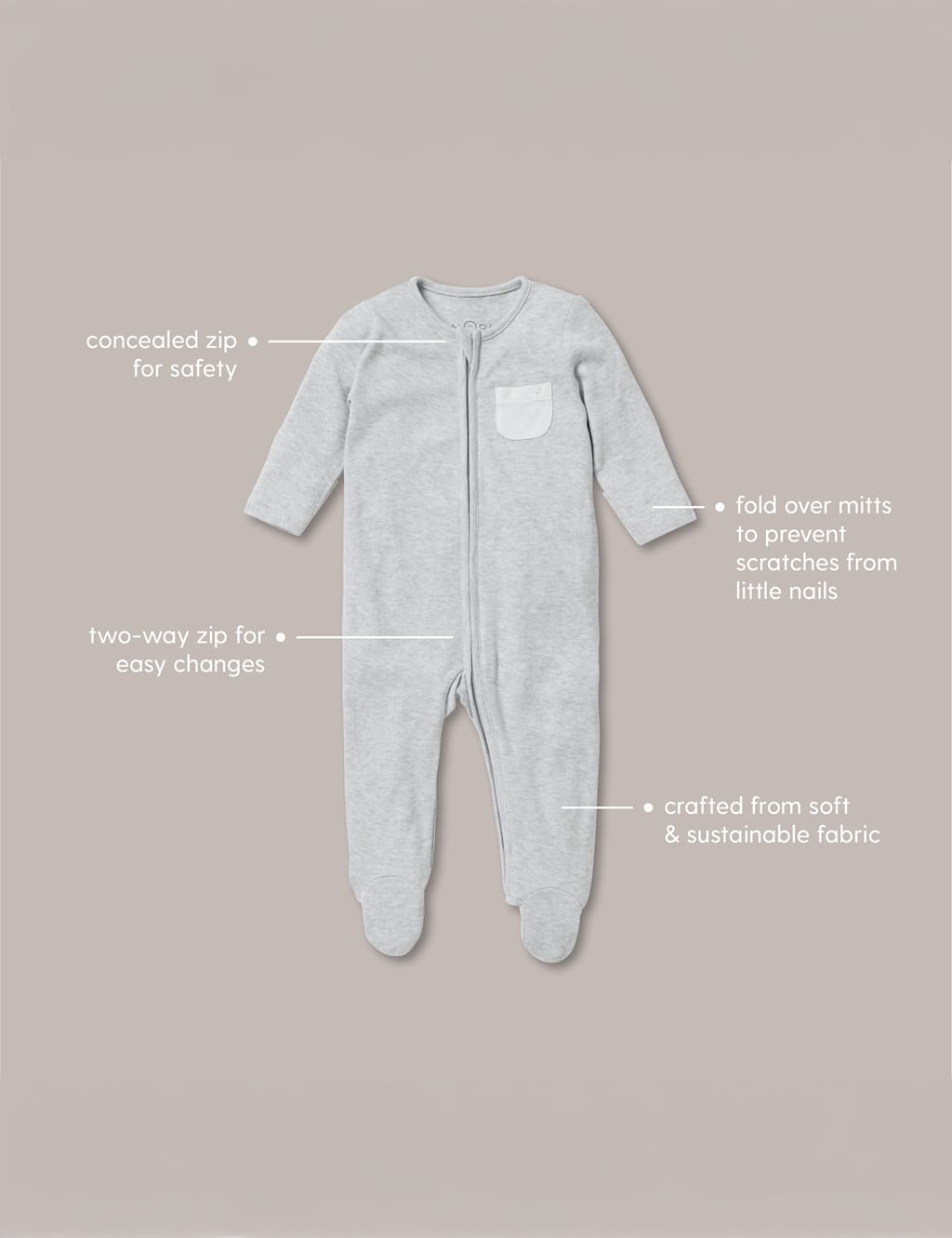 Cotton Blend Striped Sleepsuit (0-24 Mths) 5 of 5