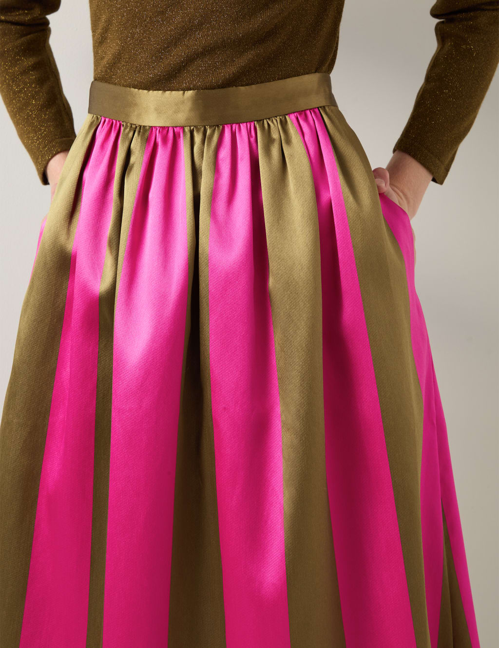 Pink jacquard midi skirt shop