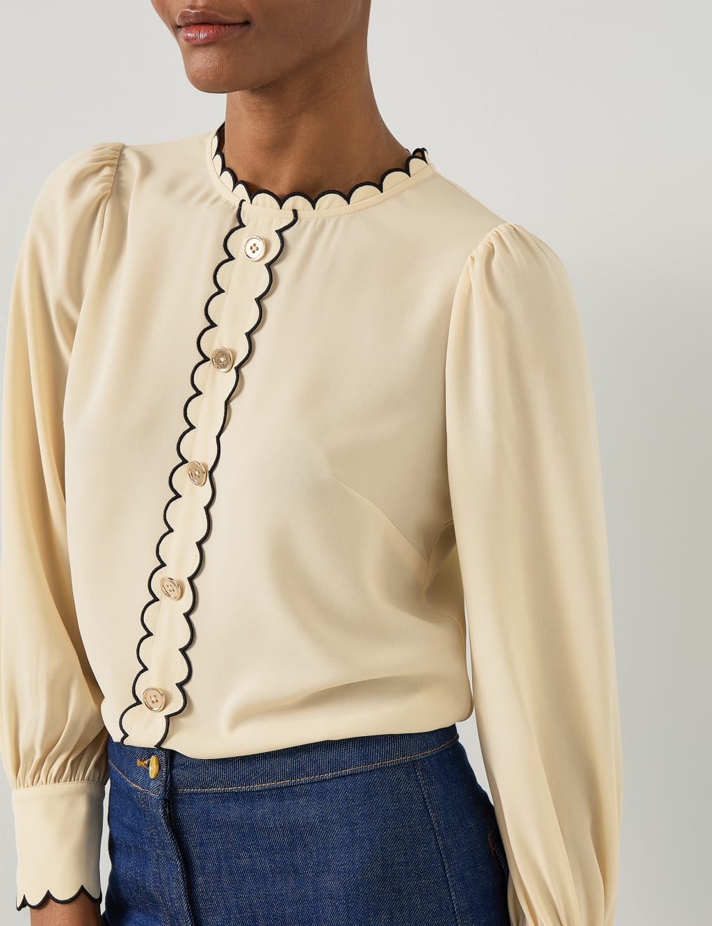 Stand Collar Long Sleeve Blouse 4 of 4