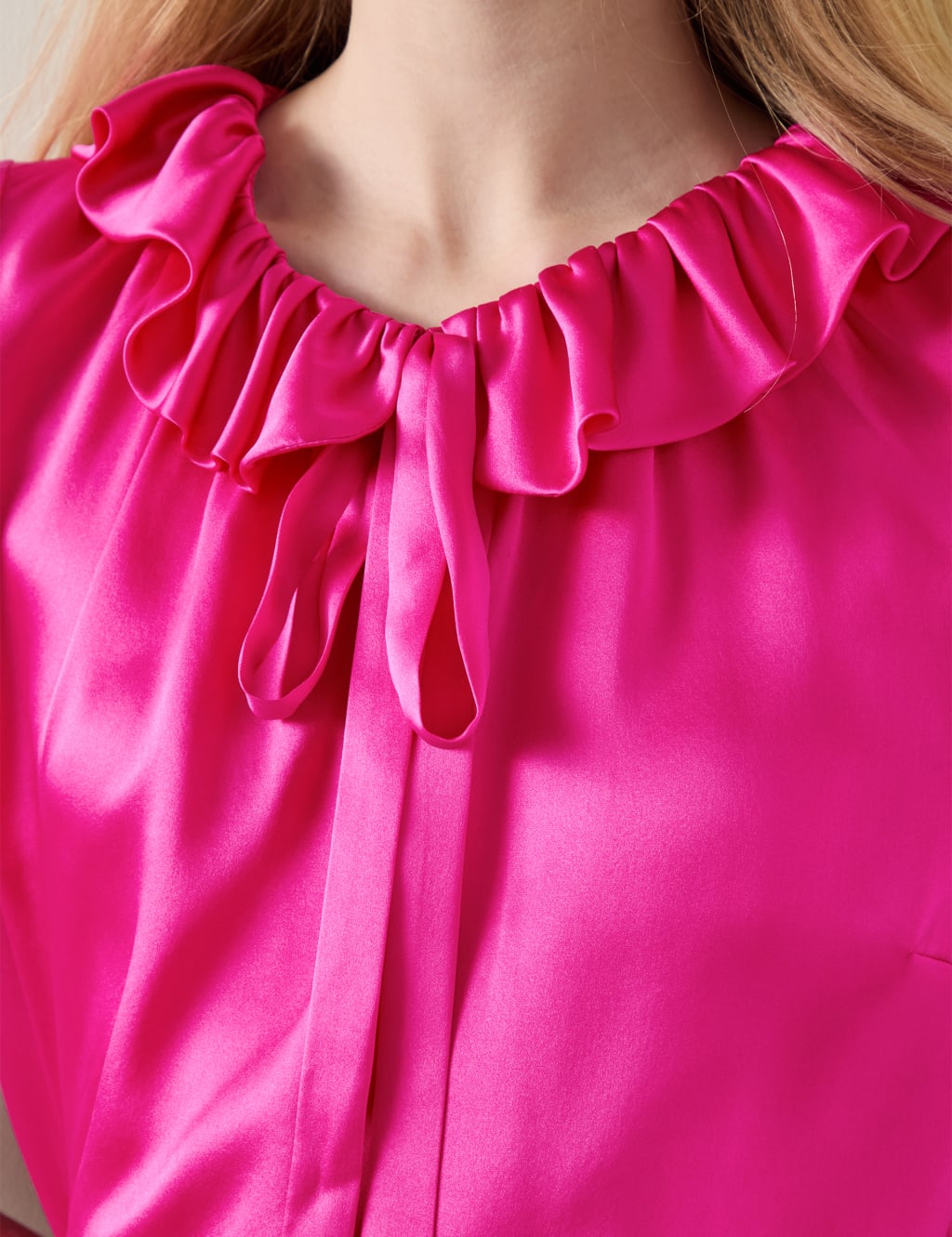 Pure Silk Frill Neck Blouse LK BENNETT M S