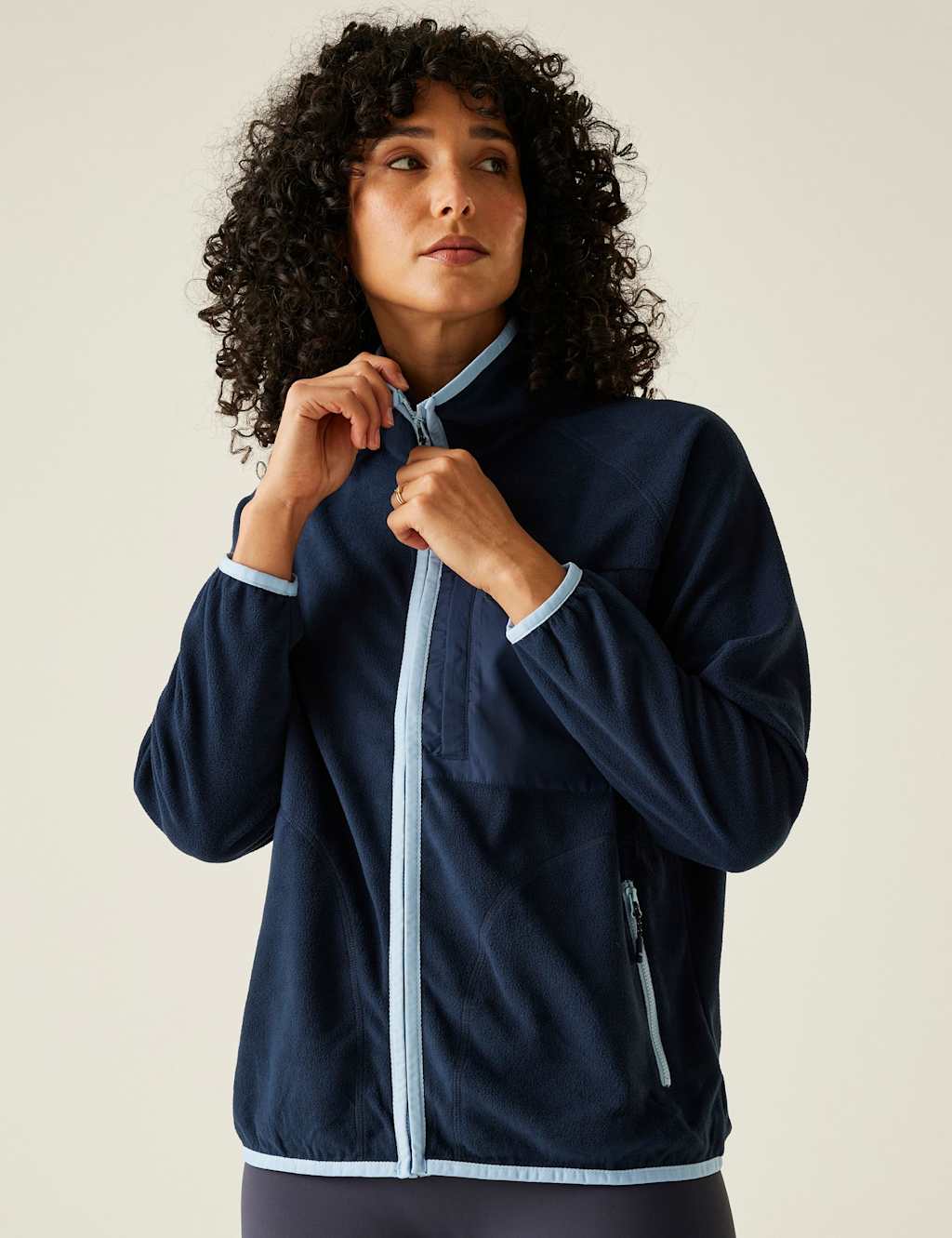 Lilana Lightweight Zip Up Funnel Neck Fleece 4 of 5