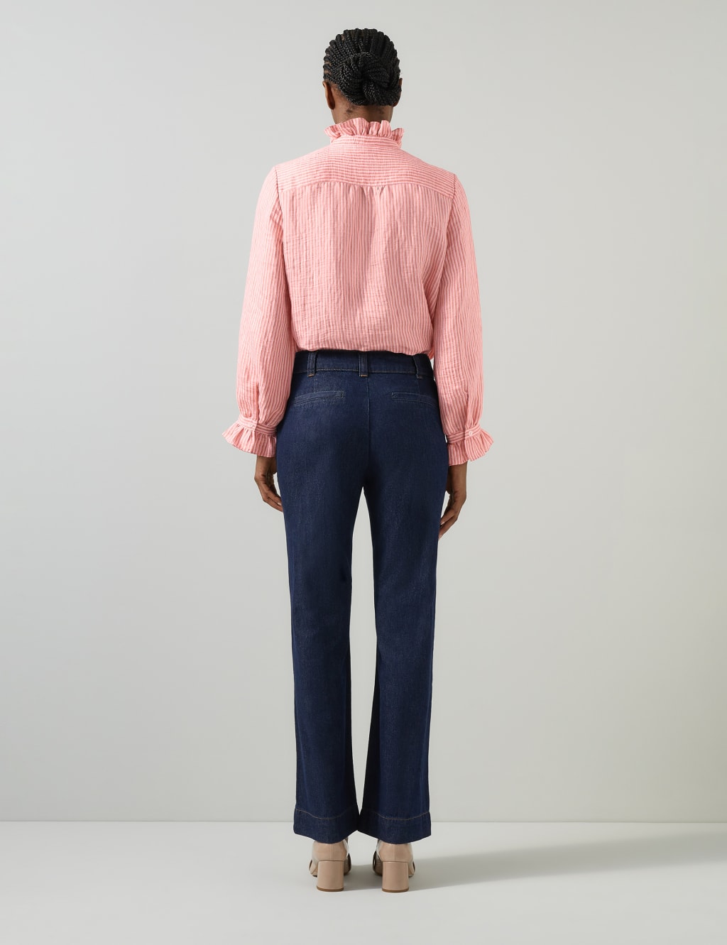 Linen Rich Textured Ruffle Blouse 2 of 4