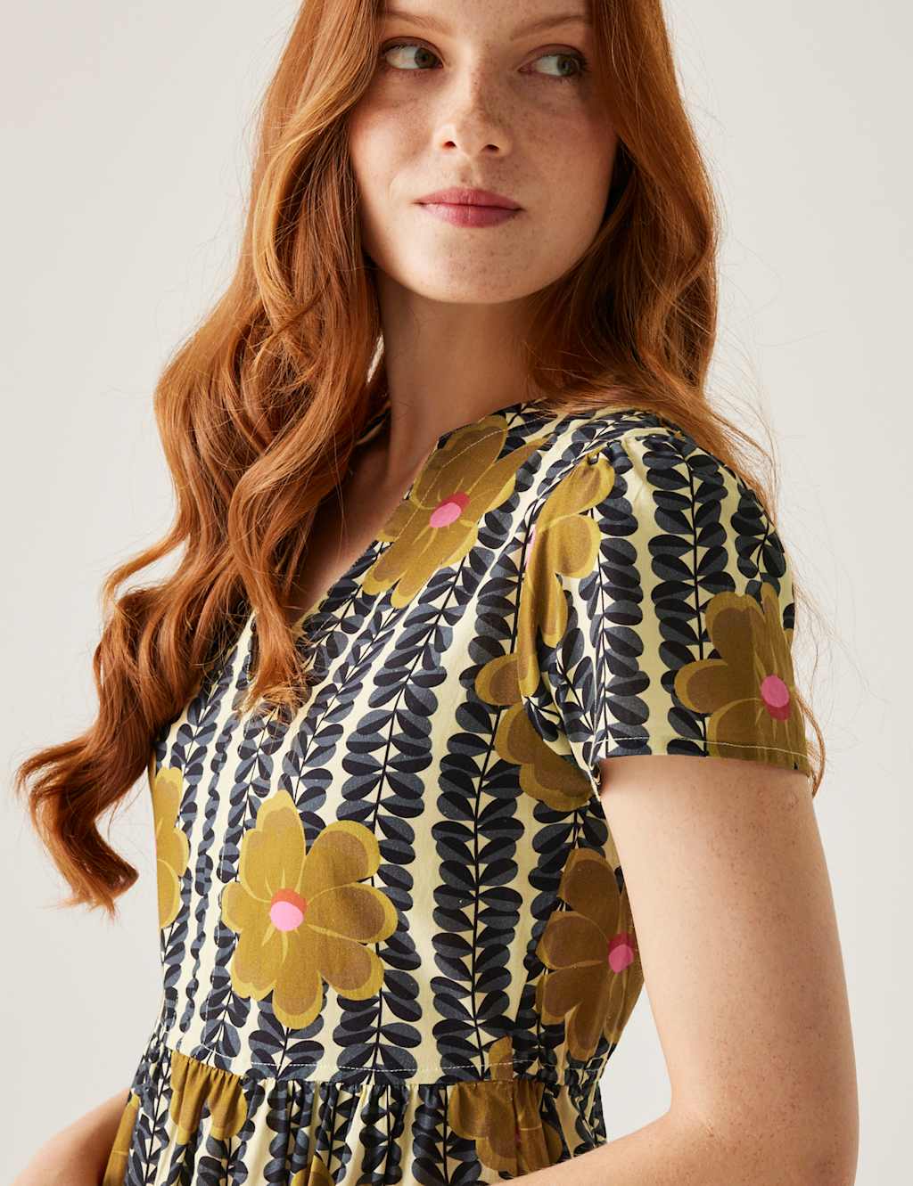 Pure Cotton Orla Kiely Floral Tiered Dress 4 of 6