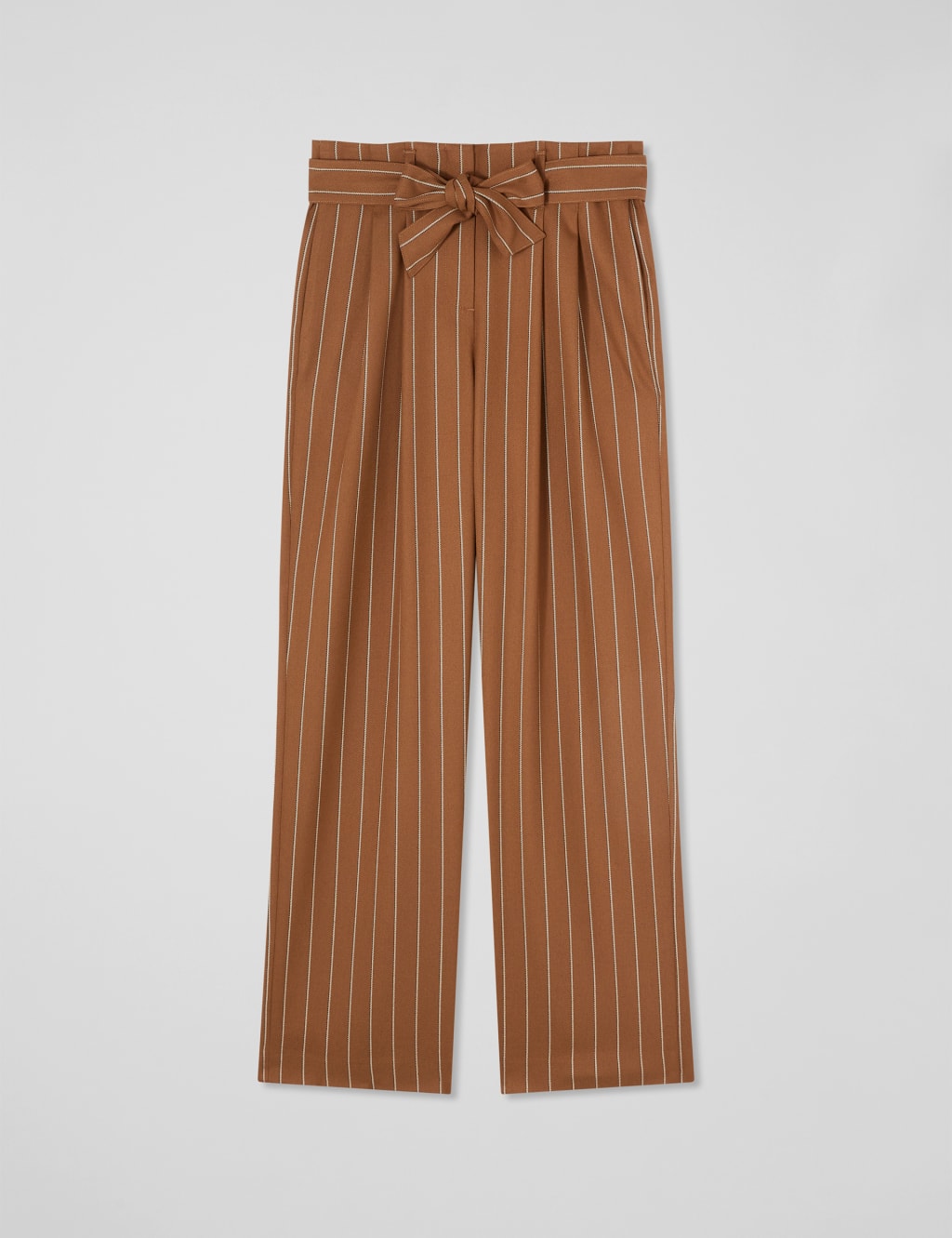 Striped Pleat Front Belted Wide Leg Trousers LK BENNETT M S