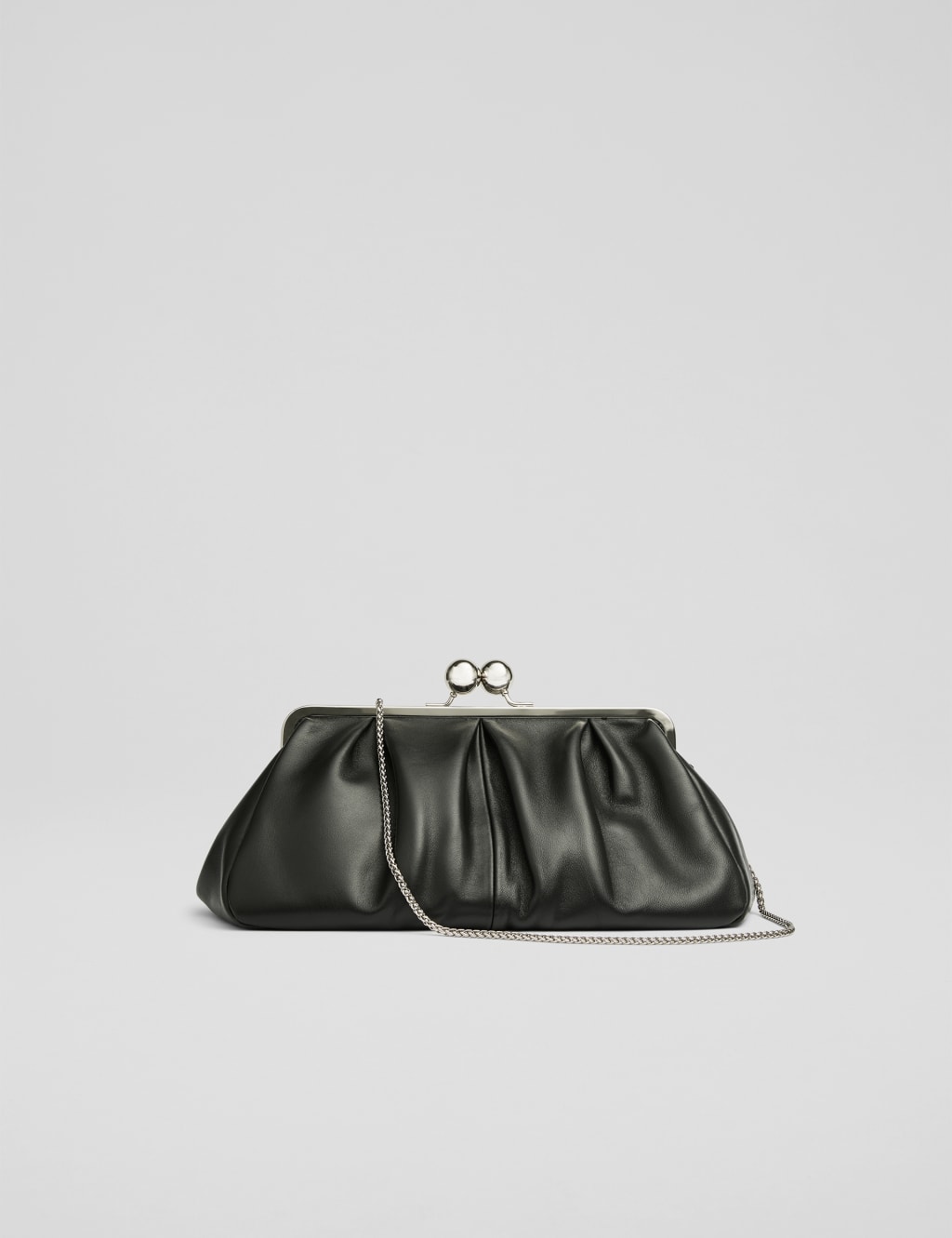 Leather Chain Strap Clutch Bag 2 of 3