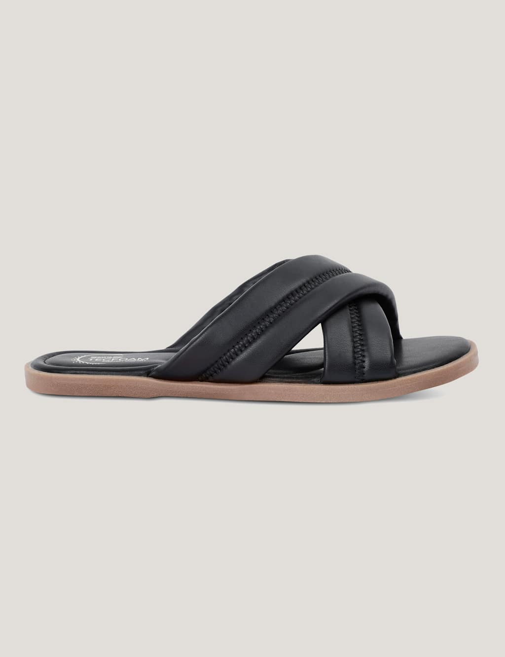 Carradine Leather Crossover Flat Sliders 1 of 7