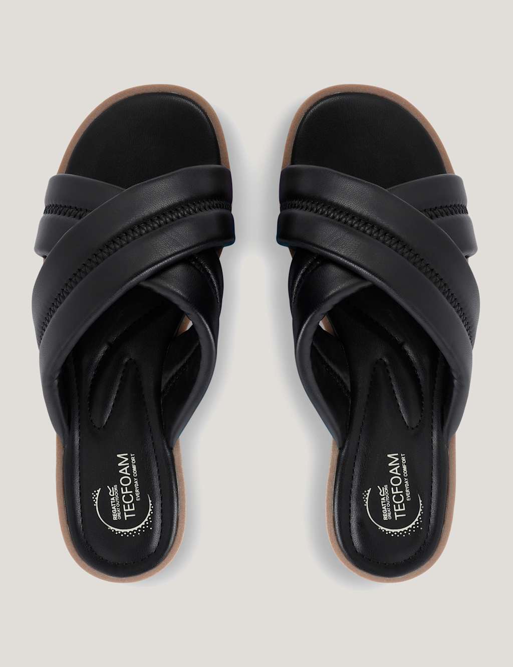 Carradine Leather Crossover Flat Sliders 2 of 7