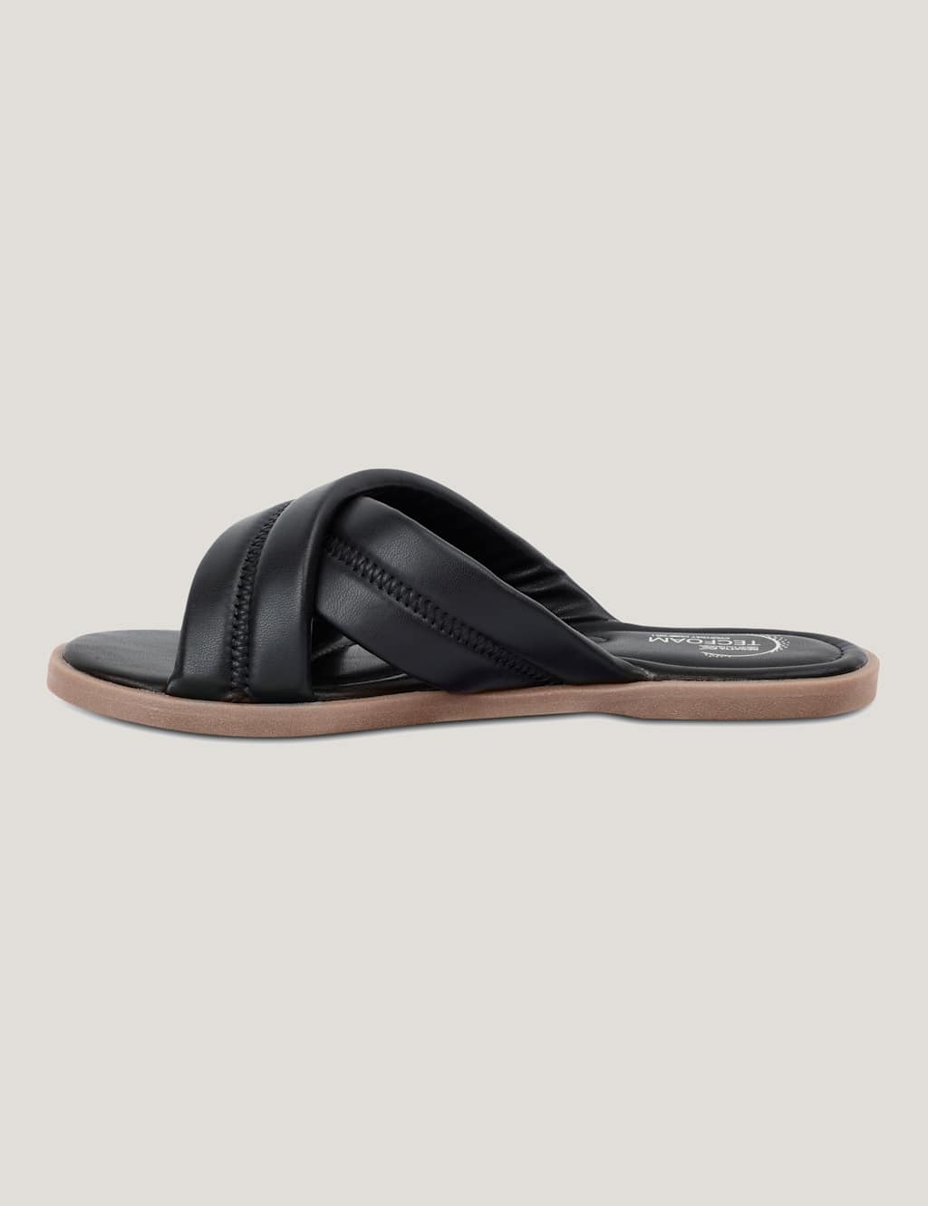 Carradine Leather Crossover Flat Sliders 3 of 7