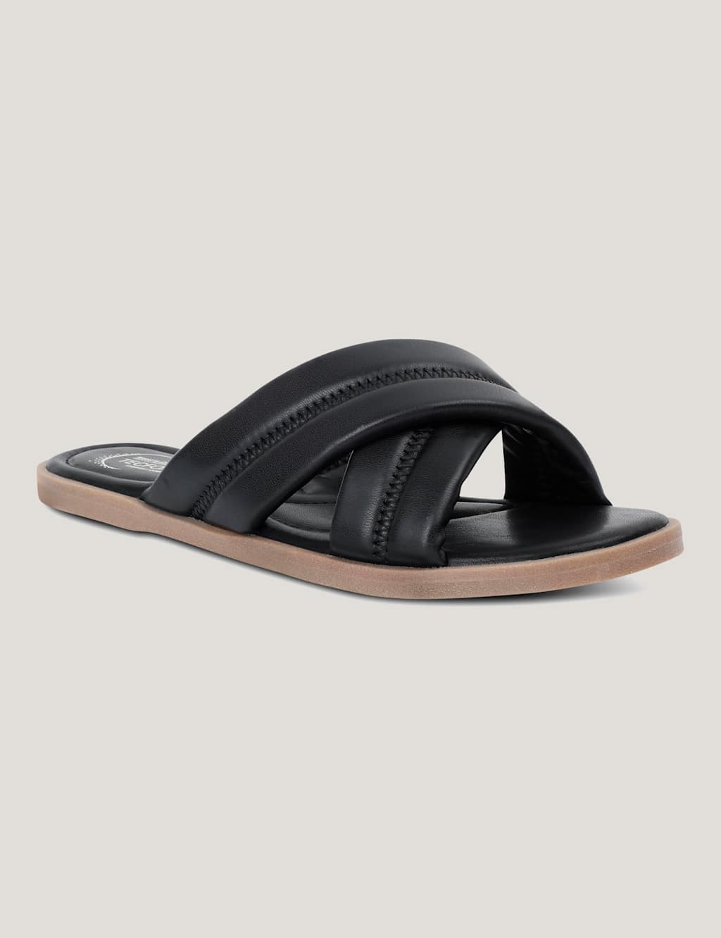 Carradine Leather Crossover Flat Sliders 5 of 7
