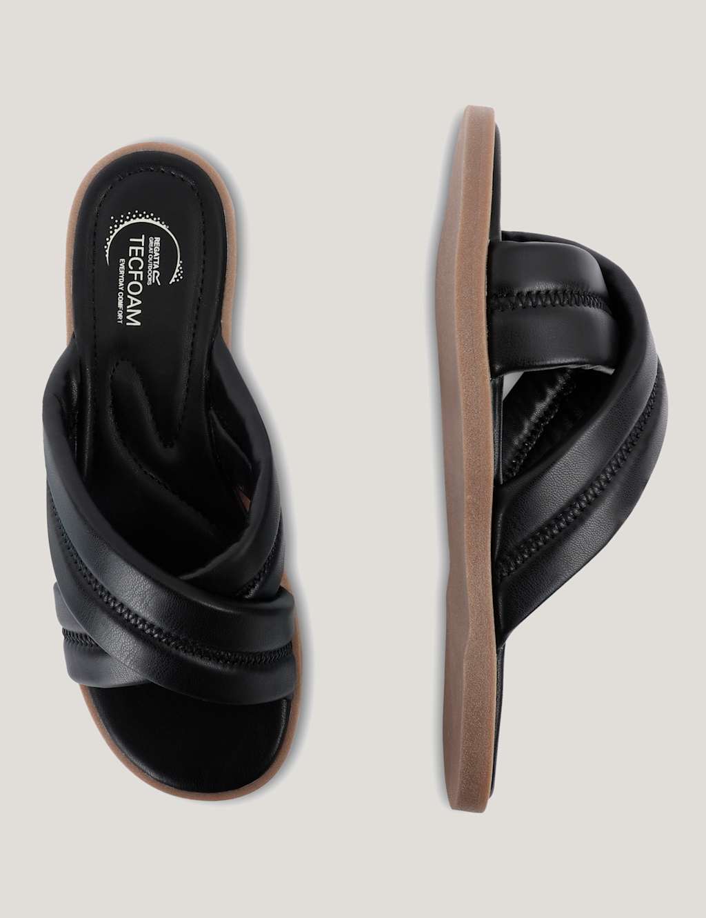 Carradine Leather Crossover Flat Sliders 7 of 7