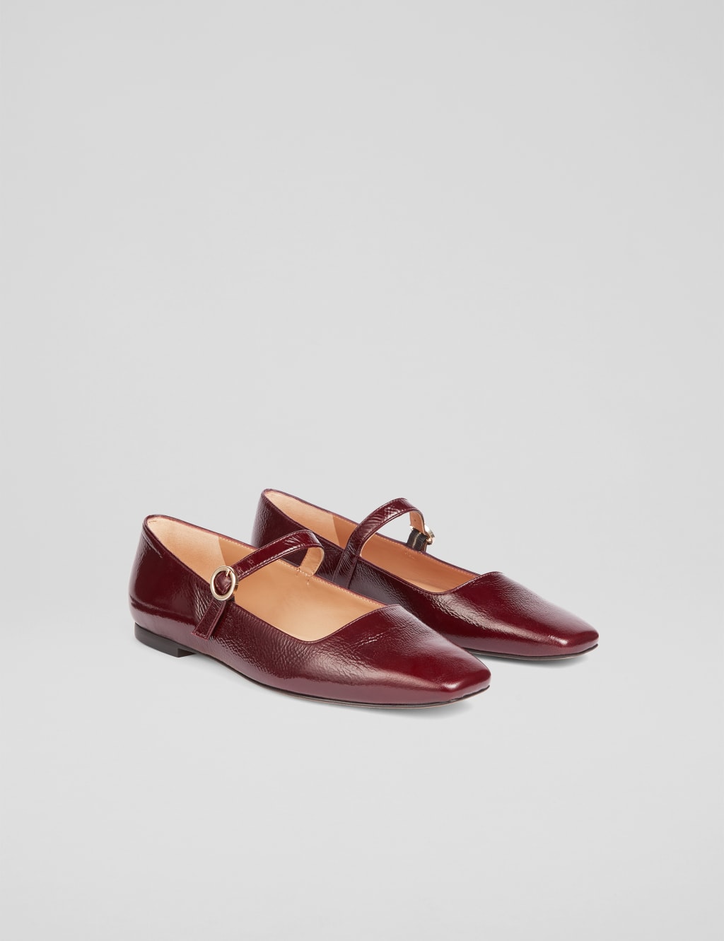 Leather Patent Flat Square Toe Shoes 2 of 3