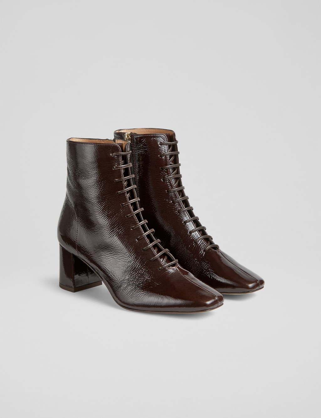 Suede Lace Up Block Heel Ankle Boots 3 of 4