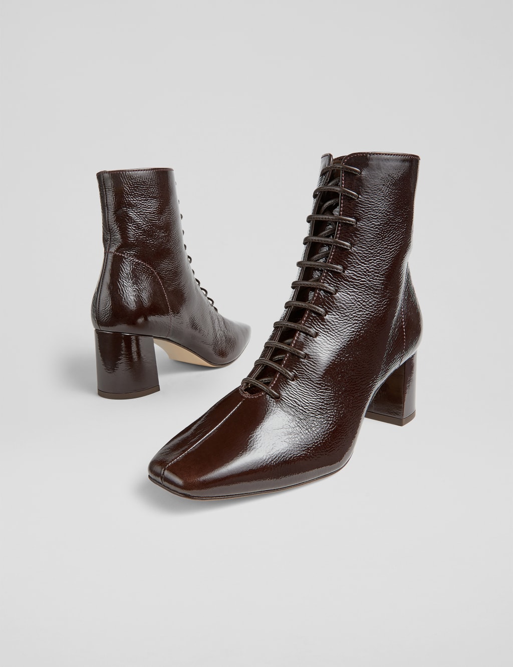 Suede Lace Up Block Heel Ankle Boots 4 of 4