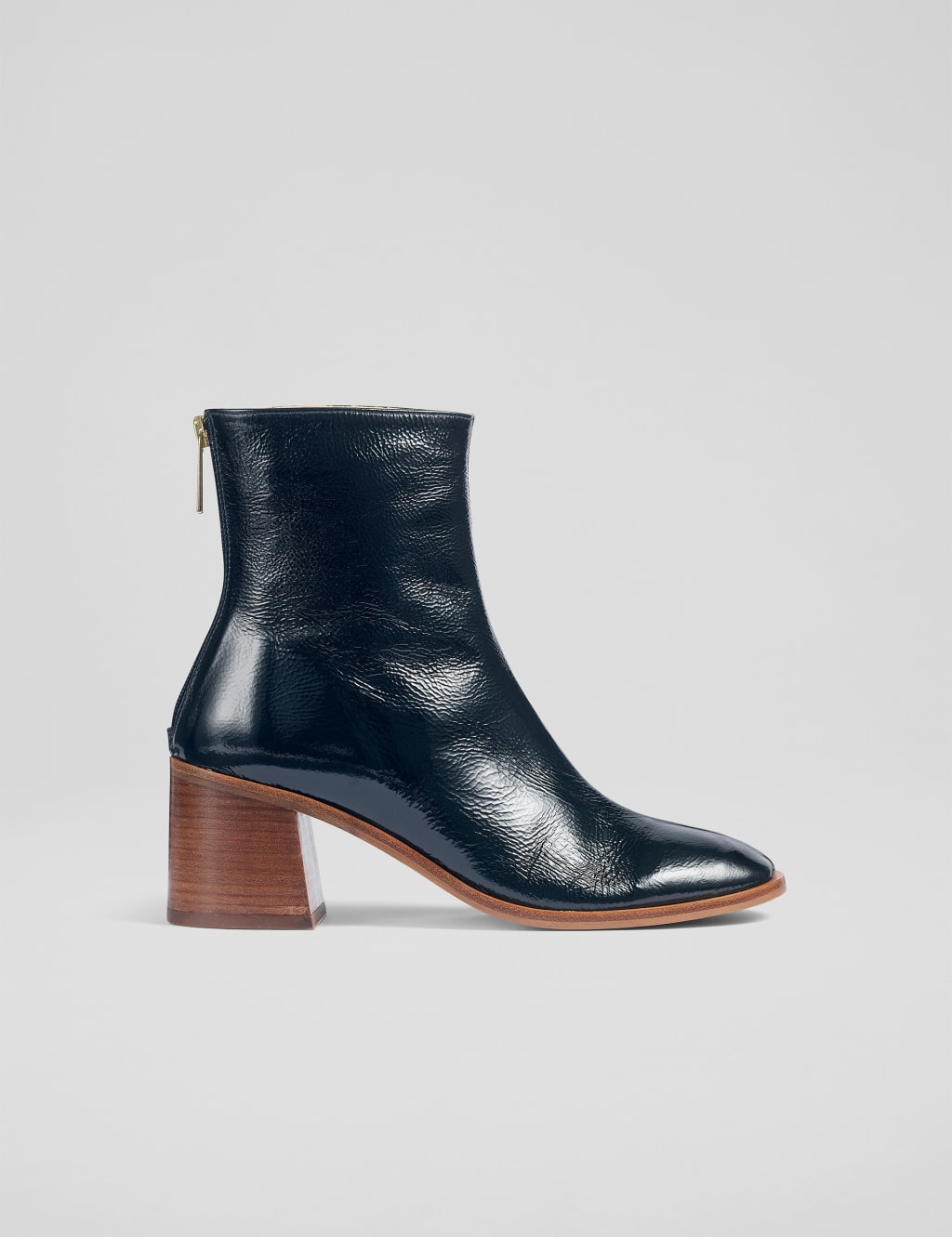 Leather Block Heel Square Toe Ankle Boots LK BENNETT M S