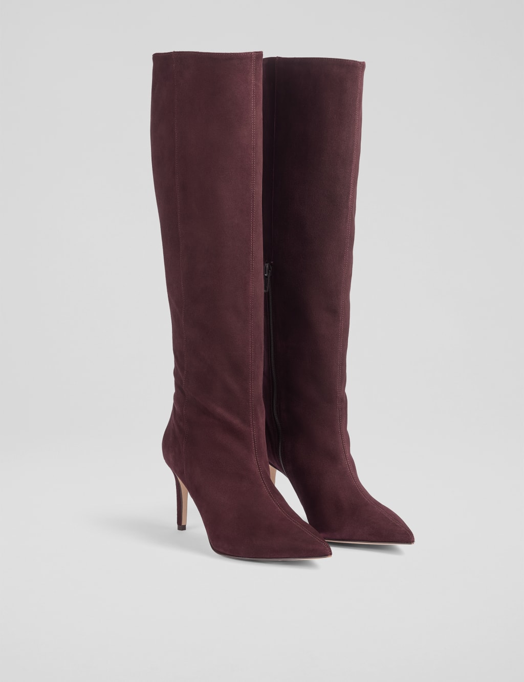 Suede Stiletto Heel Pointed Knee High Boots 2 of 4